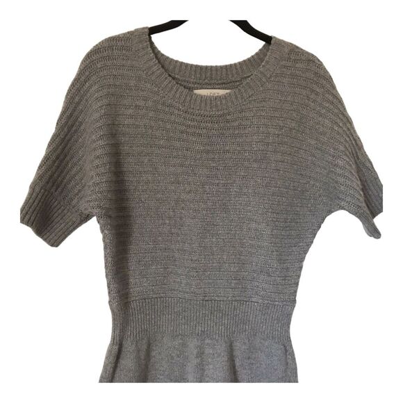 Ann Taylor Loft Dress Womens Size M Grey Sweater Wool Blend Dolman Sleeves - Picture 2 of 11